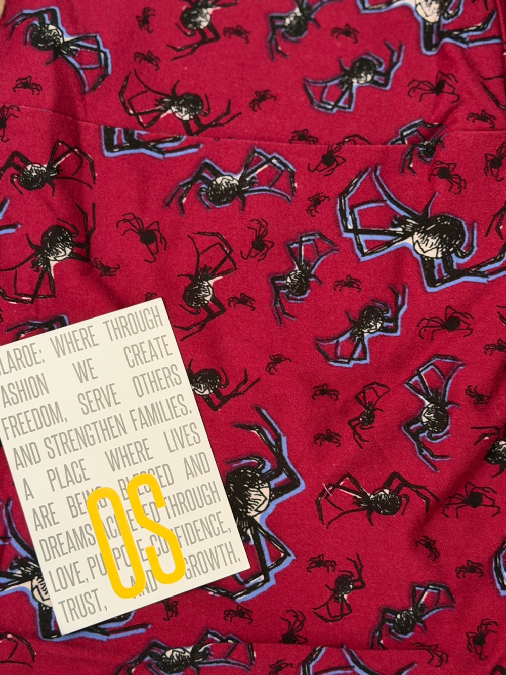 Dark Red Spider Print LuLaRoe Halloween leggings
